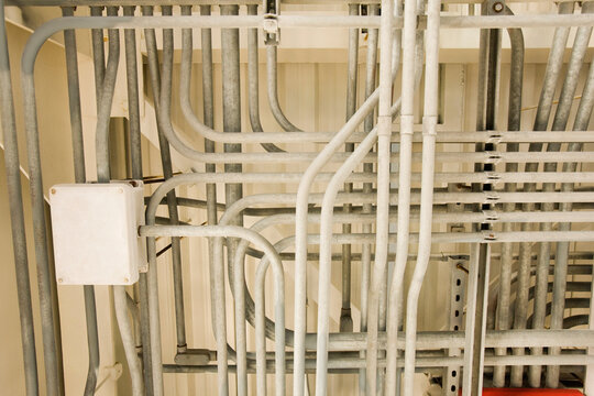 Electrical conduits in a water treatment plant