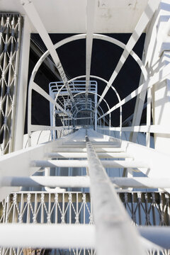 High angle view of emergency ladder on a digester