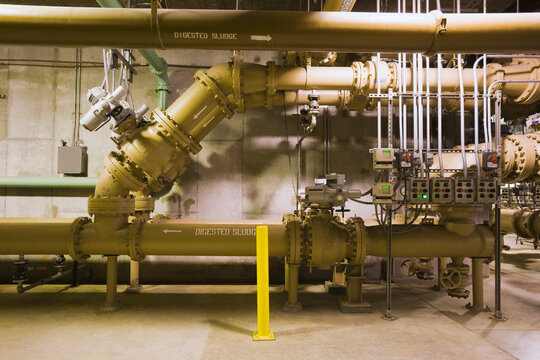 Sludge lines in a water treatment plant