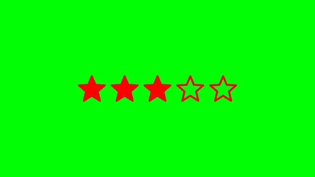 Chroma Key Three Star Rating - Animated 3-Star Review Green Screen Pop Element