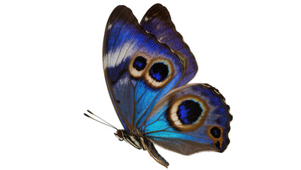 Blue butterfly with large eyespots on wings © Emma