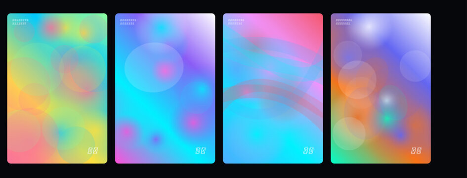 Vibrant, colorful backgrounds, gradient textures, abstract patterns, 4 vector designs