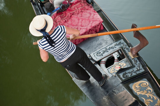 Gondolier on a gondola