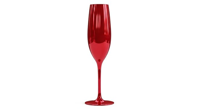 red champagne flute sparkling wine glass metallic red stemware glossy crimson goblet shiny ruby glass, luxury ware elegant drink ware celebration cup toast glass festive tableware commercial