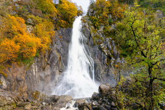 Aber Falls near the village of Abergwyngregyn, Noth Wales.