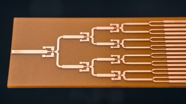 Corporate feed network power divider on amber LCP substrate