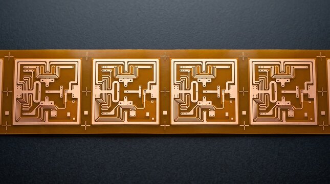 Repeating antenna circuit panels on flexible amber LCP strip