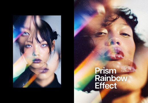 Rainbow Prism Photo Effect &ndash; Light Leak for Poster & Social Media (PSD)