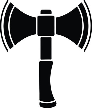 Silhouette vector of a double headed viking battle axe icon design