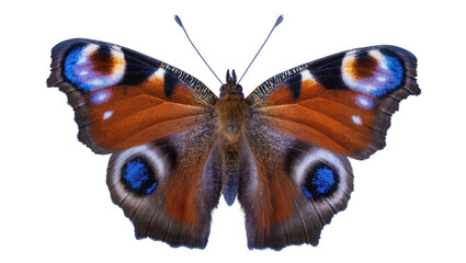 Peacock butterfly with orange blue, and brown wings © Lukas