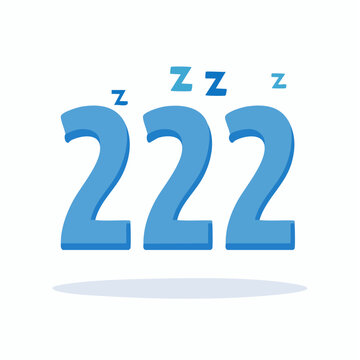 Three blue numbers 222 with Zzz symbols indicating sleep