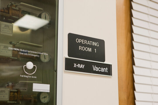 Operating room and X-Ray signs