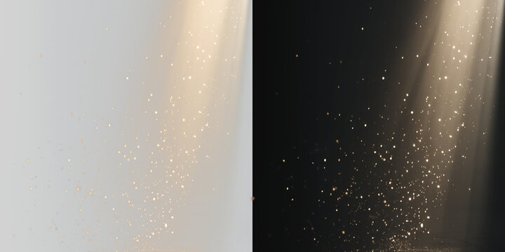 Bright spotlights shine down, forming focused light circles. Floodlight beam, illuminated spotlights. Projection studio lights beam. Transparent allows seamless web or poster use.Spotlights.	
