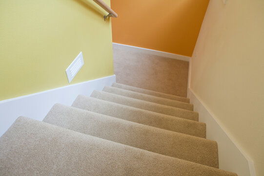 Newly build stairwell of a disability accessible home