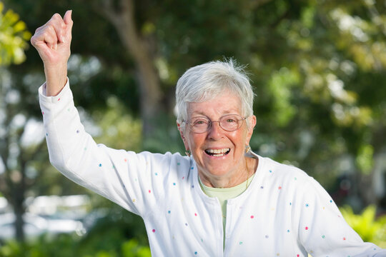Portrait of a senior woman rejoicing