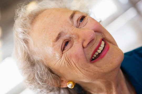 Close up of a senior woman smiling