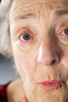 Portrait of a shocked senior woman