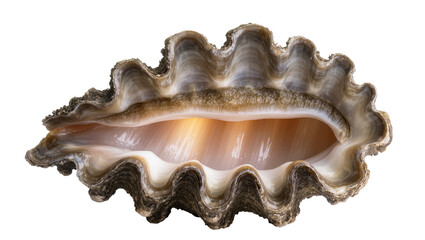 Large ornate seashell with wavy edges and pearlescent interior © Lukas