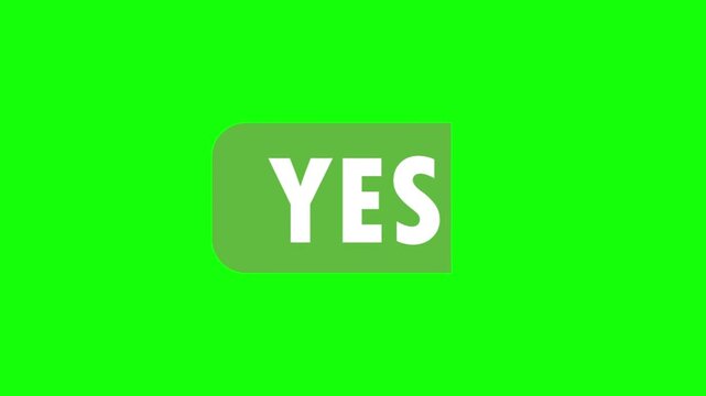 Yes text animation collection on green screen for positive feedback and approval motion graphics