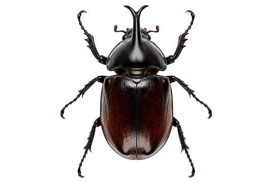 Close-up of a large black beetle.