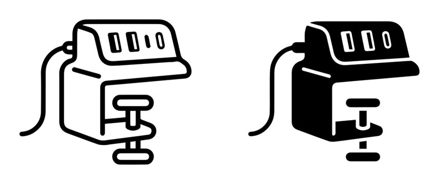 Clamp Meter Icons, Electrical Testing Equipment, Digital Multimeter Tools, Professional Measurement Devices, Vector Graphics Set