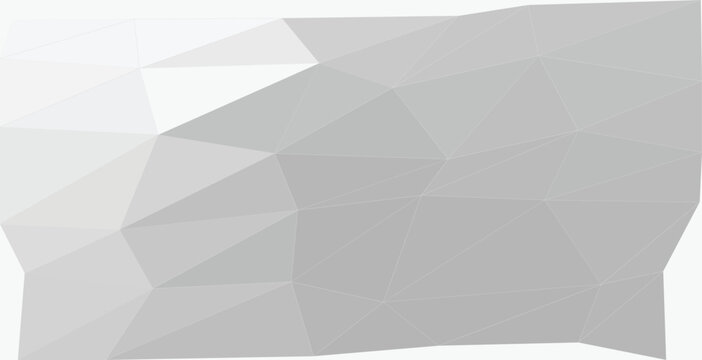 Abstract grayscale low poly geometric background with faceted triangle pattern and shades.