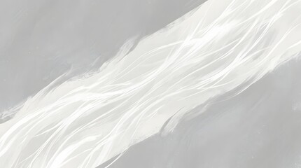 Obraz premium Abstract artistic background with white wavy brush strokes on a smooth grey textured surface