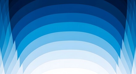 Obraz premium Abstract blue gradient background with layered curved shapes and minimalist geometric wave pattern