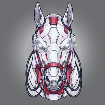 Mecha Monster Pearl White Cybernetic Pegasus Racing Steed