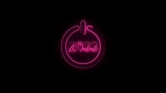 abstract animated new year 2033 neon number in blue color, concepts, ideas, 4k animation .............