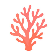 Naklejka premium A coral branch with multiple arms extending in various directions. The colors are bright, and the style is flat without any shading