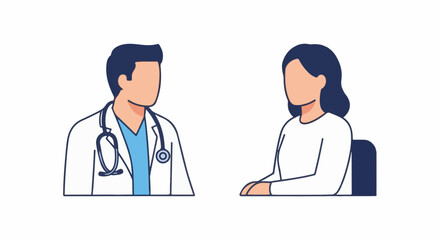 Fototapeta premium Doctor consults with patient in minimalist illustration
