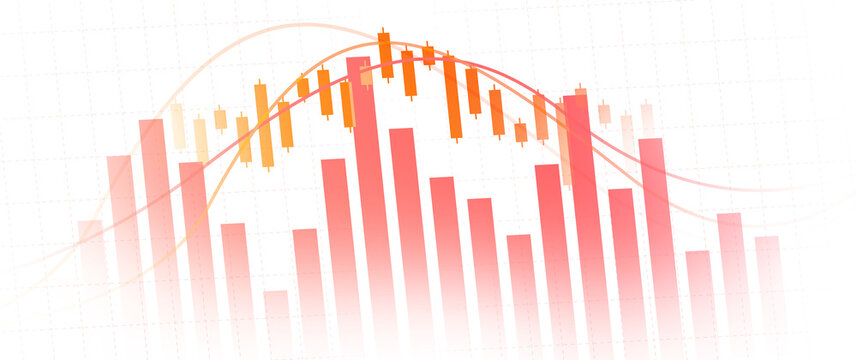 Financial Chart: A dynamic financial chart featuring rising and falling bars and trend lines, illustrating market volatility and investment growth potential.