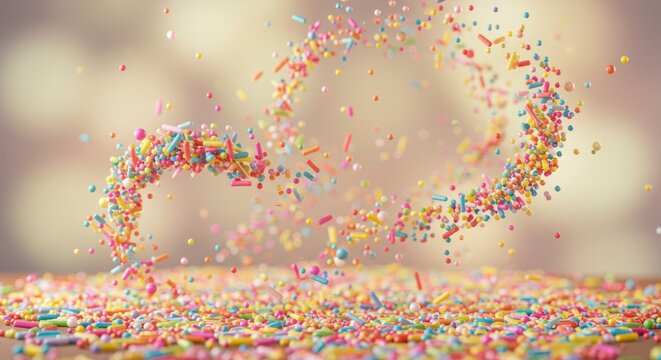 Colorful confetti heart shape.