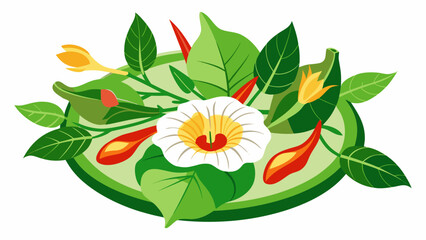 Food vector in asia plate © Click Return