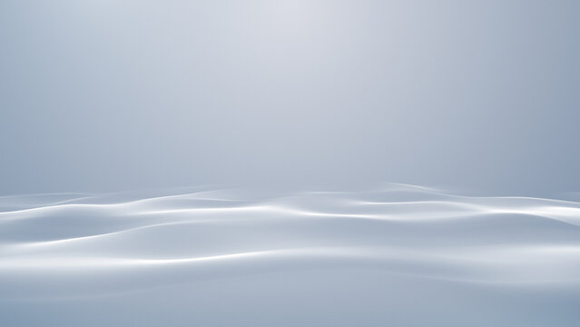 Soft light designer background. White 3D space waves. Digital light wave particle form white digital background. Soft wave