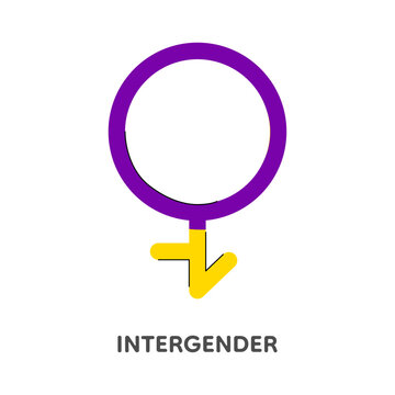 Intergender gender identity symbol. Vector illustration