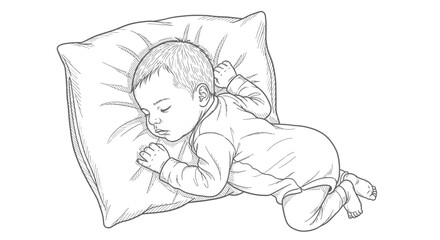 Sleeping baby on a pillow.
