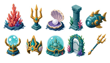 Underwater fantasy decorative items. © Kai_