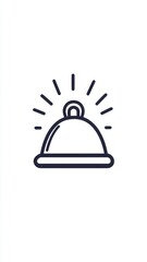 Fototapeta premium Restaurant cloche food service icon on metallic button with clean white background