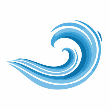 Stylized Blue Ocean Wave Illustration