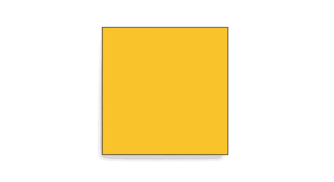 Minimalist yellow square with shadow on white background