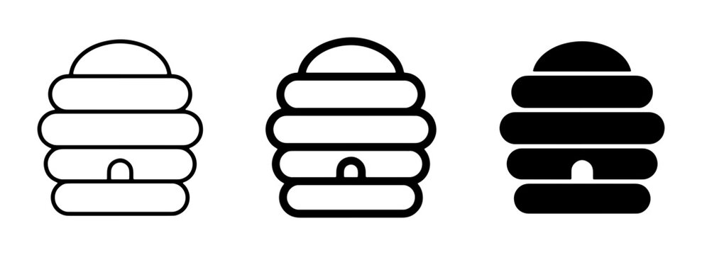 Beehive Icons, Honeycomb Vector Graphics, Apiary Symbols, Sweetness Collection