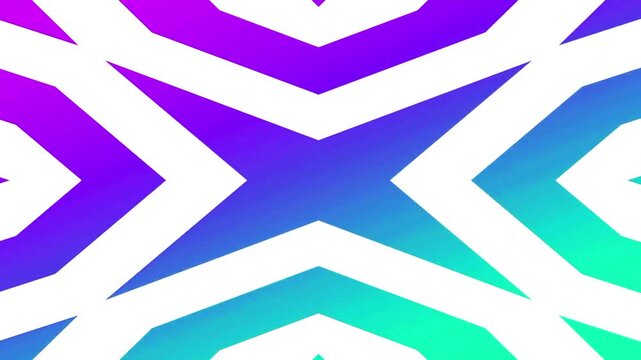 Purple and green colorful background blending softly behind shrinking concentric white star patterns.