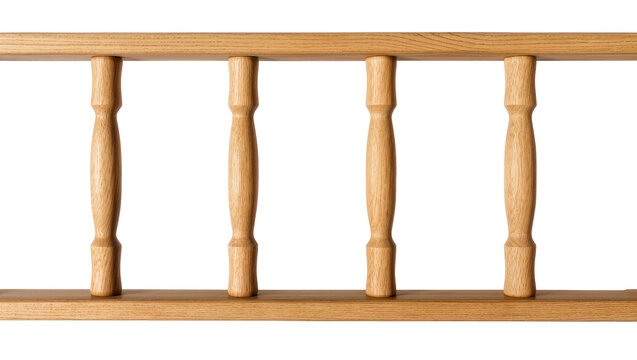 Wooden balusters and railing section