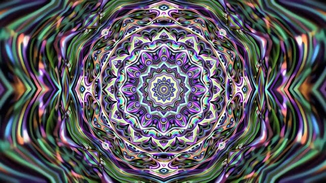 Abstract colorful fractal background with psychedelic geometric spiral circles pattern illustration wallpaper