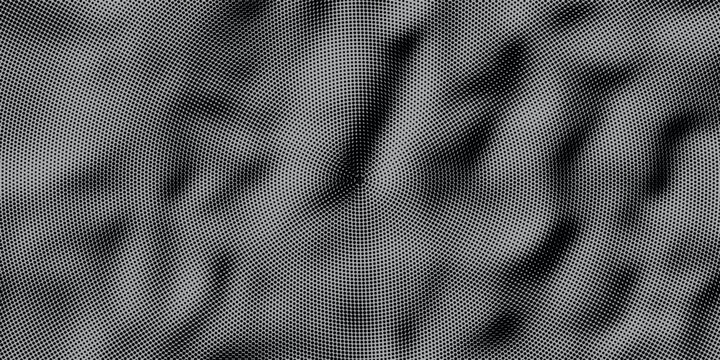Image of moving pixelated black and grey clouds. Connection, data, processing and communication, digitally generated image.