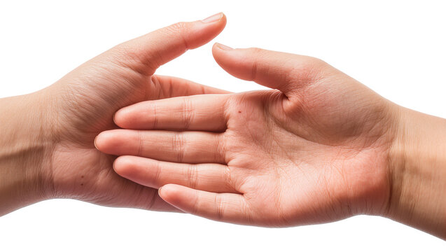 Two hands gently touching, fingers intertwined