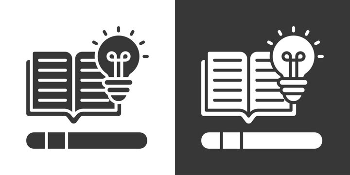 Learning Steps Icon Set Vector Collection Isolated In Black And White