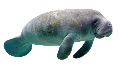 Gray manatee with textured skin and flippers swimming © Maria